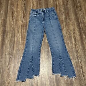 Good American Good Classic Bootcut Jeans Women's 2/26 Front Seam Step Frayed Hem